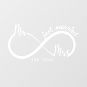 Mr & Mrs Infinity Symbool Gehuwd Trouwauto Raamsticker (Vel)