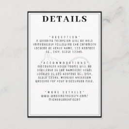 Mr & Mrs Infinity Symbool Wedding Details Informatiekaartje