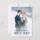 Mr & Mrs | Kerstvakantie bruiloft aankondiging (Voorkant)