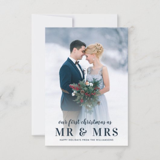 Mr & Mrs | Kerstvakantie bruiloft aankondiging (Voorkant)