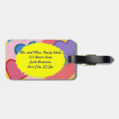 Mr. Mrs. Kleurrijke gelaagde harten Bagagelabels (Achterkant horizontaal)