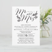 Mr. & Mrs Kraft Rustic Wedding Invitation Kaart (Staand voorkant)