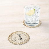 Mr & Mrs  Lace Doily Wedding Kartonnen Onderzetters (Insitu)