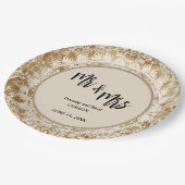 Mr & Mrs  Lace Doily Wedding Papieren Bordje (Gekanteld)