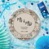 Mr & Mrs Lace Rustic Wedding Papieren Bordje (Feest)