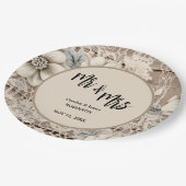 Mr & Mrs Lace Rustic Wedding Papieren Bordje (Gekanteld)