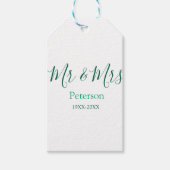 Mr & Mrs last name married year wedding engagement Cadeaulabel (Voorkant)