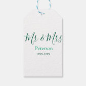 Mr & Mrs last name married year wedding engagement Cadeaulabel (Achterkant)