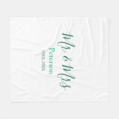 Mr & Mrs last name married year wedding engagement Fleece Deken (Voorkant (Horizontaal))