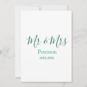 Mr & Mrs last name married year wedding engagement Kaart (Voorkant)