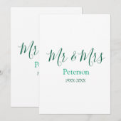 Mr & Mrs last name married year wedding engagement Kaart (Voorkant / Achterkant)