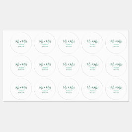 Mr & Mrs last name married year wedding engagement Labels