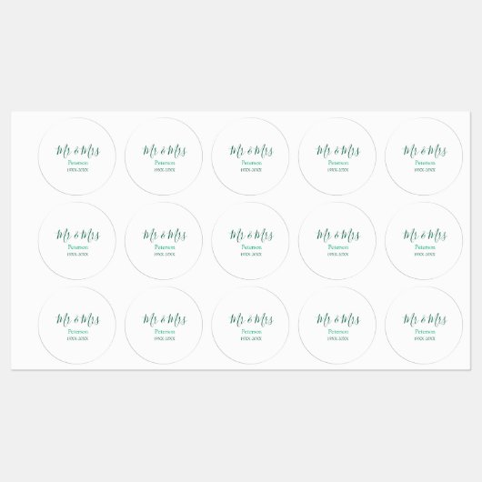 Mr & Mrs last name married year wedding engagement Labels (Vel)