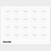 Mr & Mrs last name married year wedding engagement Ronde Sticker (Vel)