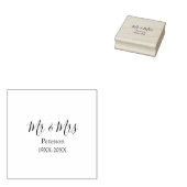 Mr & Mrs last name married year wedding engagement Rubberstempel (Gestempeld)