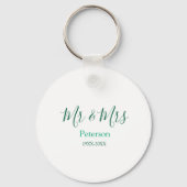 Mr & Mrs last name married year wedding engagement Sleutelhanger (Voorkant)