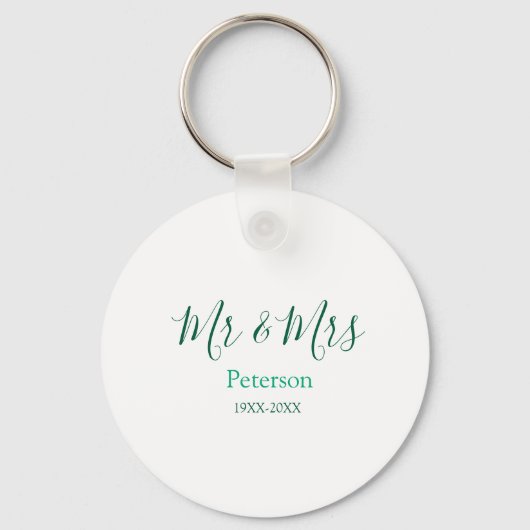 Mr & Mrs last name married year wedding engagement Sleutelhanger (Voorkant)