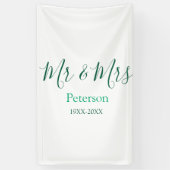 Mr & Mrs last name married year wedding engagement Spandoek (Verticaal)