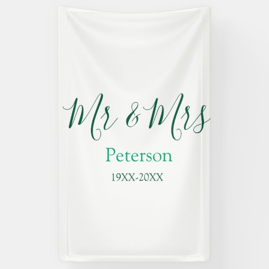 Mr & Mrs last name married year wedding engagement Spandoek (Verticaal)