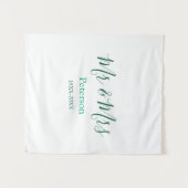 Mr & Mrs last name married year wedding engagement Wandkleed (Voorkant (horizontaal))