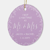 Mr & Mrs Lavender vertrekt 1e Kerstmis Foto Keramisch Ornament (Links)