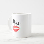 Mr & Mrs Lips & Mustache Paar Koffiemok (Voorkant links)