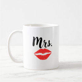 Mr & Mrs Lips & Mustache Paar Koffiemok