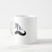 Mr & Mrs Lips & Mustache Paar Koffiemok (Voorkant links)