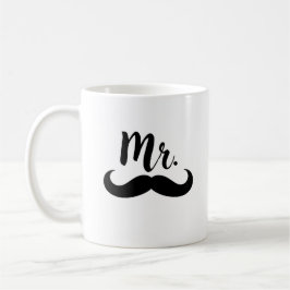 Mr & Mrs Lips & Mustache Paar Koffiemok