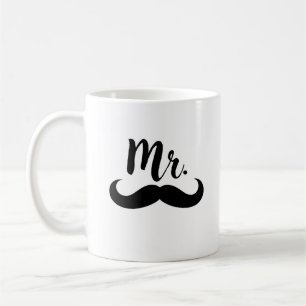 Mr & Mrs Lips & Mustache Paar Koffiemok