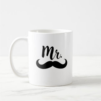 Mr & Mrs Lips & Mustache Paar Koffiemok