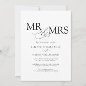 MR & MRS. Live Stream Modern Black White Wedding Kaart (Voorkant)