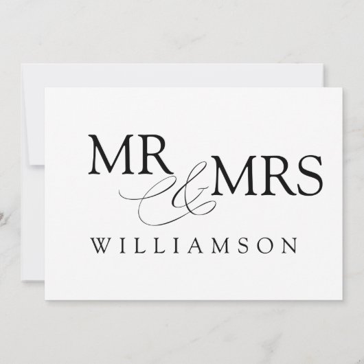MR & MRS. Live Stream Modern Black White Wedding Kaart (Achterkant)