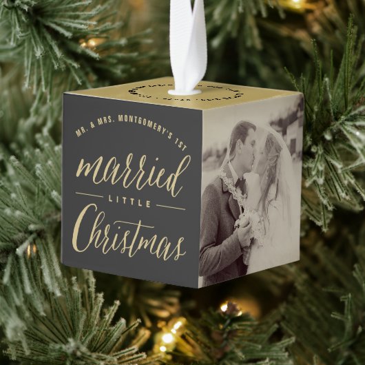 Mr. & Mrs. Married Little KerstWedding Foto Decoratie (Boom)