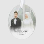 Mr. & Mrs. | Married & Merry First Christmas Photo Ornament (voorkant)