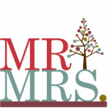 Mr & Mrs Merry & Bright Cake Topper Staand Fotobeeldje<br><div class="desc">Ideaal voor je grillige winter- of kerstbruiloft,  de Merry & Bright cake-topper van KCustom By Kris is een kleurrijke leuke aanvulling op je receptie.</div>