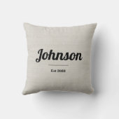 "Mr & Mrs." met achternaam en datum Est Kussen (Achterkant)