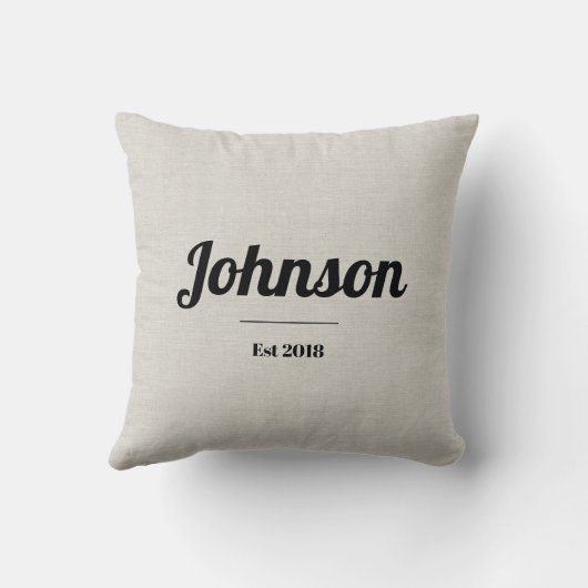 "Mr & Mrs." met achternaam en datum Est Kussen (Achterkant)