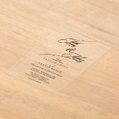 Mr & Mrs Minimal Acryl Wedding Uitnodigingen (Laagn)