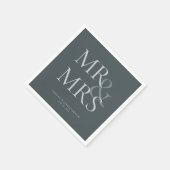 MR&MRS Minimal Typographic Space Grey Cocktail Servet (Hoek)
