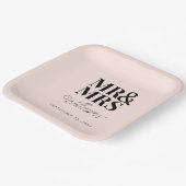 Mr & Mrs Minimale Eenvoudige Moderne Wegwerp Papieren Bordje (Gebogen)