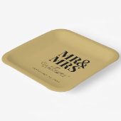 Mr & Mrs Minimale Eenvoudige Moderne Wegwerp Papieren Bordje (Gebogen)