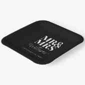 Mr & Mrs Minimale Eenvoudige Moderne Wegwerp Papieren Bordje (Gebogen)