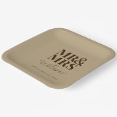 Mr & Mrs Minimale Eenvoudige Moderne Wegwerp Papieren Bordje (Gebogen)