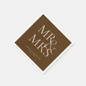 MR&MRS minimale typografische bruine cocktail Servet (Hoek)