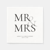 MR&MRS Minimale Typografische Cocktail Servet (Voorkant)