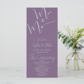 Mr & Mrs Minimalistisch Paars Trouwprogramma (Staand voorkant)