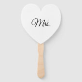 Mr & Mrs. minimalistisch zwart-wit Handwaaier (Achterkant)