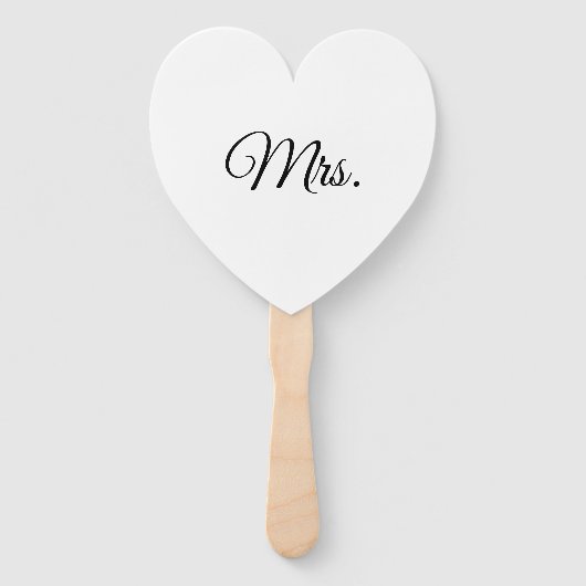 Mr & Mrs. minimalistisch zwart-wit Handwaaier (Achterkant)