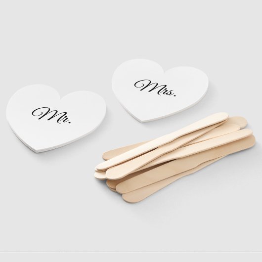 Mr & Mrs. minimalistisch zwart-wit Handwaaier (Niet-gemonteerd)